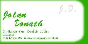 jolan donath business card