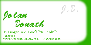 jolan donath business card